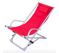 VHKJewE Sedia reclinabile da spiaggia, balcone, for interni ed esterni, pieghevole, for pausa pranzo e tempo libero, sedia, 150 * 63 76 cm, resistente(Red)