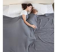 VHOME Coperta termica per dormienti caldi, 100% bambù, coperta estiva per adulti e bambini, leggera, traspirante, può mantenere il corpo fresco per il sudore notturno, grigio scuro, 220x240 cm