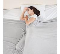 VHOME Coperta termica per dormienti caldi: coperta estiva in bambù al 100% per adulti e bambini, leggera, traspirante, per divano e ovunque grigio, 150x200 cm
