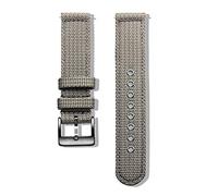 VHTDFEVXO Cinturino in Pelle per Orologio, Cinturini for Orologi Militari Impermeabili in Tela da Uomo e Donna 18 mm/20 mm/22 mm/24 mm con Perno a sgancio rapido(Gray,20mm)