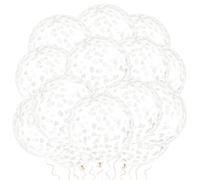 VHUWE Palloncini a forma di cuore bianco, 30 pezzi, 30 cm, in lattice trasparente, con coriandoli a forma di cuore all'interno, per matrimoni, anniversari, feste di compleanno, San Valentino, baby