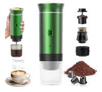 VHV Macchina da caffè portatile da viaggio, riscaldamento rapido 3 in 1, macchina da caffè portatile 12 V, auto-riscaldamento da 4 a 6 minuti, grandi capsule, caffè macinato, per campeggio, ufficio