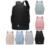 VHVYWY Borsone da Nuoto Donna, Borsone Bambina Sacca Borsa Sportiva con Scomparto per Scarpe, Zaino Palestra in Tessuto Oxford Leggero da Viaggio per Ragazze Black