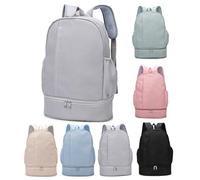 VHVYWY Borsone da Nuoto Donna, Borsone Bambina Sacca Borsa Sportiva con Scomparto per Scarpe, Zaino Palestra in Tessuto Oxford Leggero da Viaggio per Ragazze Light Gray