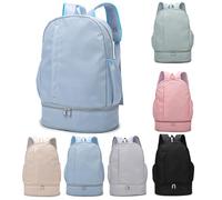VHVYWY Borsone da Nuoto Donna, Borsone Bambina Sacca Borsa Sportiva con Scomparto per Scarpe, Zaino Palestra in Tessuto Oxford Leggero da Viaggio per Ragazze Light Blue