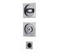 VI.TEL. E0374N 51 Kit con Serratura per Porte Scorrevoli, Cromo Satinato