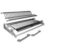 VI.TEL. Kit Scolapiatti a molla Acciaio Inox con Supporto Vasca e telaio griglia portapiatti (86 cm per pensile 90 cm)