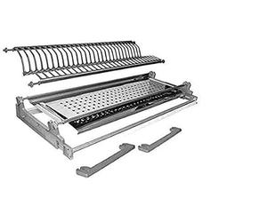 VI.TEL. Kit Scolapiatti a molla in Acciaio Inox con Supporto Vasca e telaio griglia portapiatti (76 cm per pensile 80 cm)