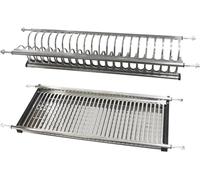 VI.TEL. Kit Scolapiatti Acciaio Inox 18/10 con Supporto Vasca 96 cm per pensile da 100 cm griglia portapiatti H0127 52
