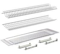 VI.TEL. SCOLAPIATTI Acciaio cromo protetto con vaschetta raccogli gocce Made in Italy (56 CM per pensile da 60 CM)