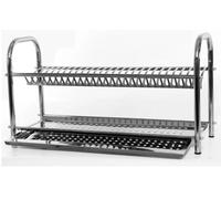 VI.TEL. Scolapiatti da appoggio in acciaio inox libera installazione con vaschetta raccogli gocce griglia portapiatti Made in Italy (60 cm)