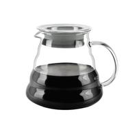 VIA CREMA Caraffa Server Caffè V60 900ml in Vetro Borosilicato - Resistente al Calore - Con Coperchio - Graduata - Per Caffè Pour Over, Dripper V60, Chemex