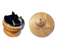 VIA CREMA Livellatore Caffè per Portafiltro 58 mm Distributore Macchine Espresso Legno e Acciaio Inox (58 mm) Alta Qualità
