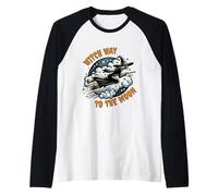 Via delle Streghe Verso la Luna (Halloween) Maglia con Maniche Raglan