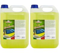 Via Moscerini VT, Lavavetri per Vaschette Tergicristalli, Pronto all'uso, Profumato, 5L (Confezione da 2)