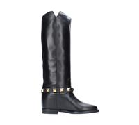 Via Roma 15 - Botines de Ante con Detalle Dorado - - Shoes - Donna - Nero - 36 1/2 EU