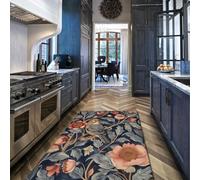 Via Vela 90x180cm Tappeti lavabili in stile nostalgia per l'arredamento della camera da letto all'ingresso Fiori botanici retrò Modello di uccelli Tappeto per interni antiscivolo a pelo basso