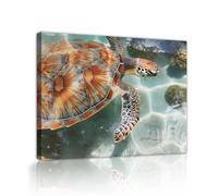 Via Vela Arte murale con tela di tartaruga marina Stampe d'arte della vita marina oceanica Poster subacquei sulla spiaggia Mural di pittura tropicale per arredamento di casa 60x80cm