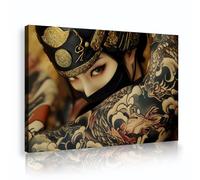 Via Vela Arte unica su tela murale Tatuaggio del drago giapponese Murale Stampe estetiche Poster Pittura per l'arredamento del soggiorno 70x105cm