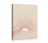 Via Vela Boho Sun Canvas Wall Art Immagini dell'Alba Arte Rosa al Tramonto Stampe Astratte della Natura Paesaggi Minimalisti Orizzonte per Arredamento Soggiorno Camera da letto 70x90cm