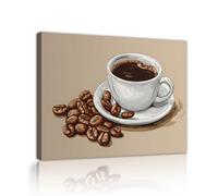Via Vela Caffè Tela Arte Della Parete Rustico Moderno Casa Stampe Dipinti Murale Chicchi di Caffè Immagini Opera d'Arte Cucina Poster per Soggiorno Decor 50x60cm telaio interno