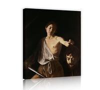 Via Vela Caravaggio Quadri su tela Davide con la testa di Golia-Caravaggio (1610) Dipinti Quadro e Poster Arte della parete per la decor della camera da letto 80x105cm telaio interno