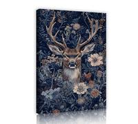 Via Vela Cervo Floreale Murale Tela Arte Della Parete Natura Fauna Selvatica Opere D'arte Stampe Rustico Botanica Poster Pittura Opere D'arte per Camera Da Letto Soggiorno Arredamento 40x60cm