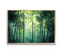 Via Vela Foresta di bambù Tranquilla tela arte della parete serenità natura pittura paesaggio stampe opere d'arte verdi poster per soggiorno camera da letto ufficio 40x60cm con cornice in oro