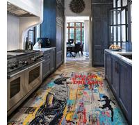 Via Vela Graffiti Style Tappeto 120x180cm per ampie aree Dream Big Dreams Tappetino pop art soggiorno Moquette antiscivolo Camera da letto Decorazione moderna di street lavabili Sala pranzo Area