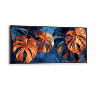 Via Vela Grande tela tropicale arte della parete Monstera foglie moderne opere d'arte astratte stampe poster estetici pittura per camera degli ospiti Cafe Decor 40x101cm con cornice nera