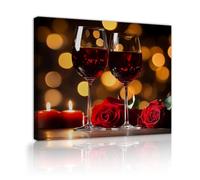 Via Vela Rose romantiche Stampe d'arte su tela Stampe murali Pittura murale Sala da pranzo Ambiente Immagini contemporanee Opere d'arte per soggiorno Home decor 45x60cm telaio interno