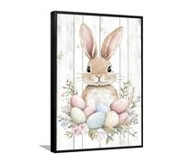 Via Vela Rustico coniglietto uovo di Pasqua ritratto tela arte della parete carino coniglio stampe per la scuola materna poster pittura agriturismo decor disegni per la casa 80x120cm con cornice nera