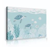 Via Vela Stampe in stile cartone animato Immagini murali di tartarughe marine Stampe oceaniche della vita marina Poster subacquei Pittura per il soggiorno Arredamento della casa 80x120cm