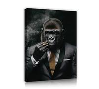 Via Vela Stampe moderne di ritratti Fashion Gorilla Canvas Wall Art Suit Poster di animali Artwork retrò per l'arredamento del bar in casa 70x90cm