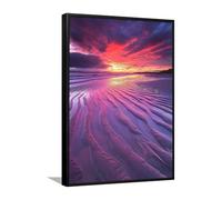 Via Vela Sunset Beach Canvas Wall Art Belle stampe di onde oceaniche serene Coastal Poster Painting decor murale moderna e tranquilla per la casa della camera degli ospiti 80x120 cm con cornice nera