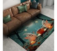 Via Vela Tappeti di Halloween 160x200cm per il soggiorno Simpatico modello di fantasmi nella natura selvaggia di notte Grande tappeto antiscivolo a pelo corto per ufficio sala giochi