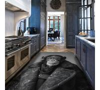 Via Vela Tappeti in bianco e nero 140x200cm Monkey Gorilla Pattern Piccolo tappeto antiscivolo lavabile per porte interne per ingresso bagno comodino