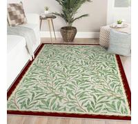 Via Vela Tappeti lavabili con motivo a foglia di salice 90x150cm Naturalismo bordo Claret Piante estetiche classico antiscivolo per interni soggiorno Sala da pranzo Ingresso neutri