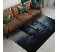 Via Vela Tappeti lavabili dal design creativo Volto umano astratto in acqua Tappeto leggero sottile a pelo corto antiscivolo per lavanderia 180x240cm