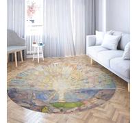 Via Vela Tappeti rotondi di grandi dimensioni in stile moderno 150cm Scenario del sole sul mare Tappeto sottile antiscivolo morbido lavabile per stuoie per la decor della stanza materna del bambino