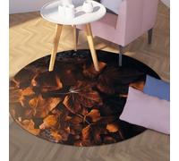 Via Vela Tappeti rotondi grandi in stile rustico 180cm Foglie autunnali Tappeto sottile antiscivolo lavabile per stuoie per la decorazione della stanza della scuola materna del bambino