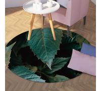 Via Vela Tappeti rotondi grandi in stile rustico 80cm Tappeto sottile lavabile antiscivolo con motivo a foglia per aule Stuoie per la decorazione della stanza della scuola materna del bambino