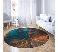 Via Vela Tappeti rotondi in stile nordico 120cm Colore sfumato astratto Macchie liquide Texture Tappeto circolare a pelo basso morbido lavabile antiscivolo per la casa interna