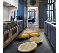 Via Vela Tappeto 120x180cm per la zona frutta Fresh Lemon Art su pietra grigia a texture antiscivolo Tappetino lavabile in macchina cucina grande moquette pelo basso sottile pieghevole alle il d