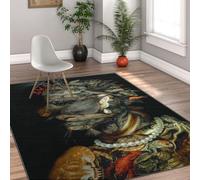 Via Vela Tappeto 180x240cm stile Arcimboldo Ritratti di creature marine Tappetino cucina antiscivolo Lavanderia a pelo basso Sala giochi Grande per pavimento Pittura famosa Estetica della casa