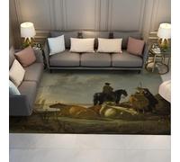 Via Vela Tappeto 180x270cm d ingresso Camera da letto della casa colonica Contadini e bestiame sulla riva del fiume Modello Tappetino antiscivolo lavabili per cucina interna Aula Bagno Ufficio