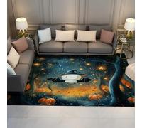 Via Vela Tappeto 180x270cm da sogno Magici Leggi di Notte Stellate Con design fantasmi carini Tappetino antiscivolo lavabili per soggiorno Grandi a pelo basso pieghevoli resistenti alle la degli