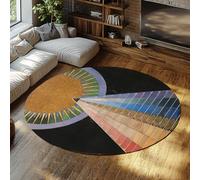 Via Vela Tappeto 200cm tondi per la spiaggia Ufficio montagne Tappetino circolari antiscivolo Corridoio sabbioso lavabile grande Palma Nuvole Ingresso pieghevole a pelo basso