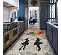 Via Vela Tappeto 5x7ft fantasiosi Palloncini colorati Tappetino in classe sottile a pelo basso Bagno bambine Graffiti Sala nio lavabile lavaggio grande per ufficio domestico