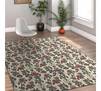 Via Vela Tappeto 80x150cm vittoriani Sala da pranzo Tappetino antiscivolo in teschio floreale vintage lavabili Camera degli ospiti Lavanderia sottile pieghevole a pelo basso botanico per l arte